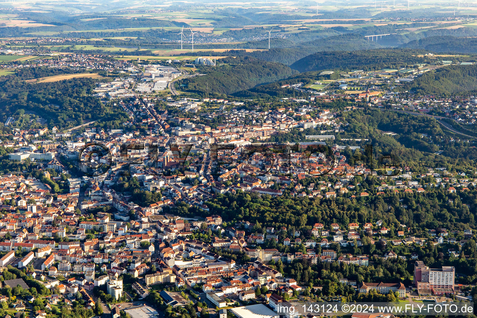 Vue aérienne de Du sud à Pirmasens dans le département Rhénanie-Palatinat, Allemagne