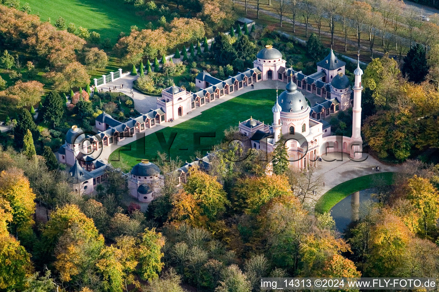 Vue aérienne de Schwetzingen dans le département Bade-Wurtemberg, Allemagne