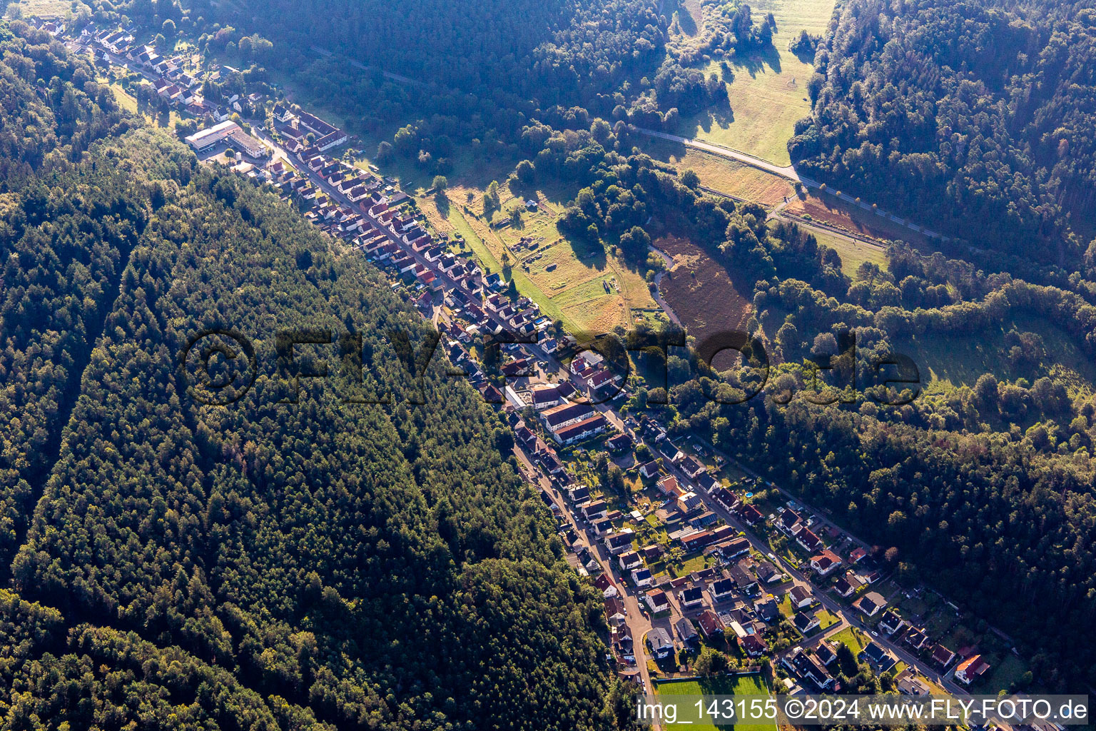 Vue aérienne de Dans les bouleaux à Hinterweidenthal dans le département Rhénanie-Palatinat, Allemagne