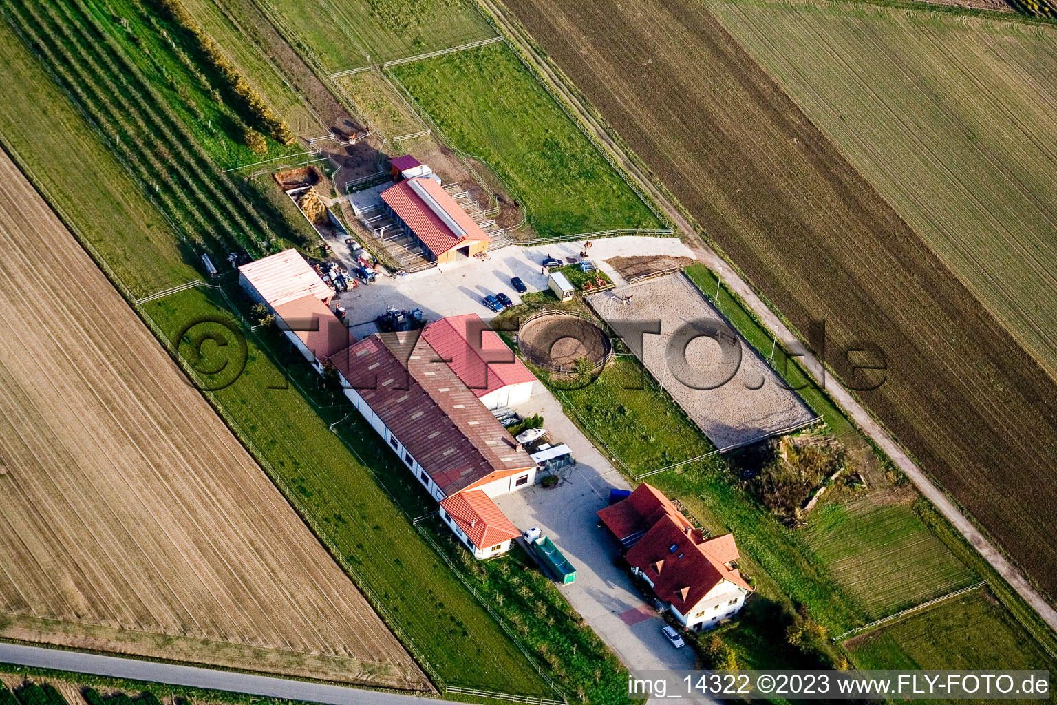 Vue aérienne de Ketsch dans le département Bade-Wurtemberg, Allemagne