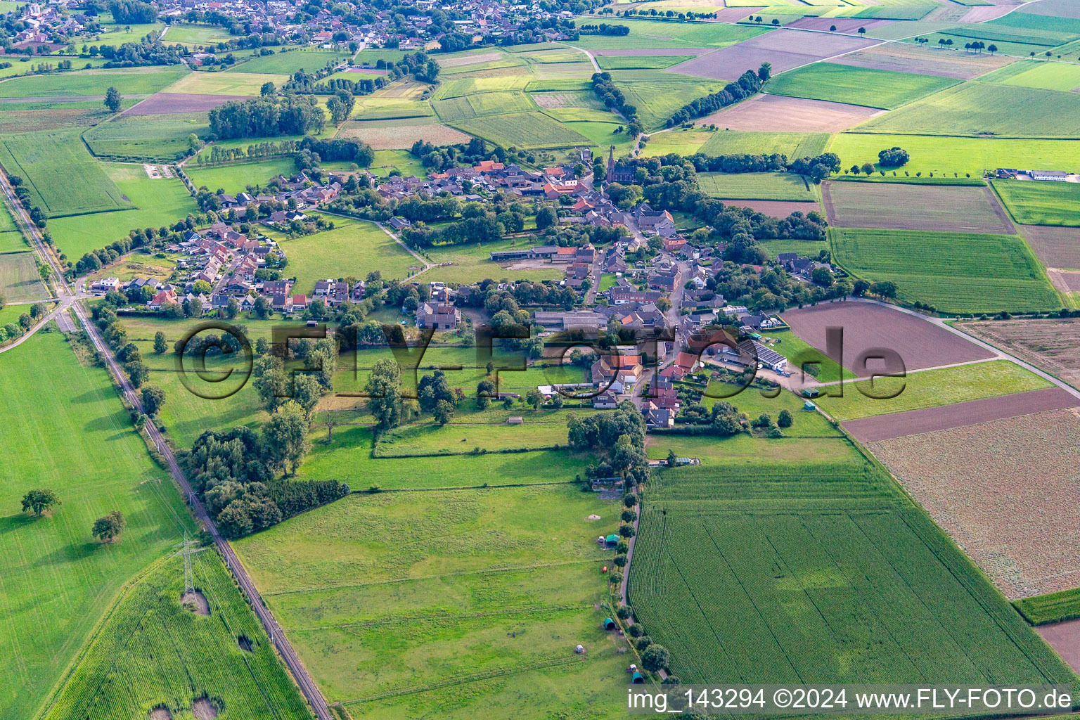 Vue aérienne de Village du nord à le quartier Horst in Heinsberg dans le département Rhénanie du Nord-Westphalie, Allemagne