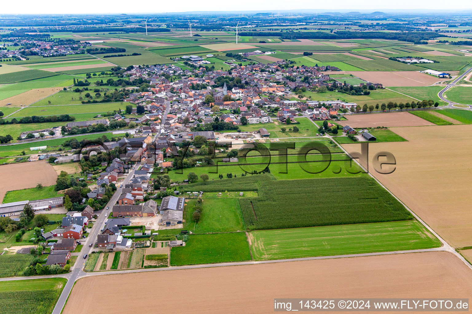 Vue aérienne de Ville du nord à le quartier Waldenrath in Heinsberg dans le département Rhénanie du Nord-Westphalie, Allemagne