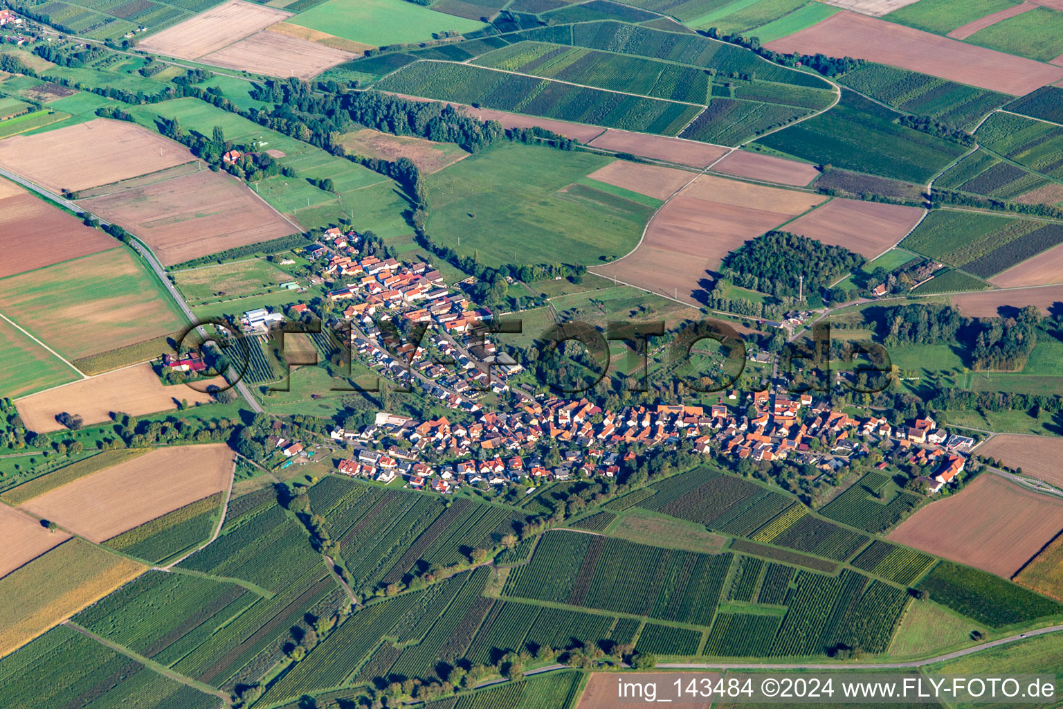 Oberhausen dans le département Rhénanie-Palatinat, Allemagne vue d'en haut