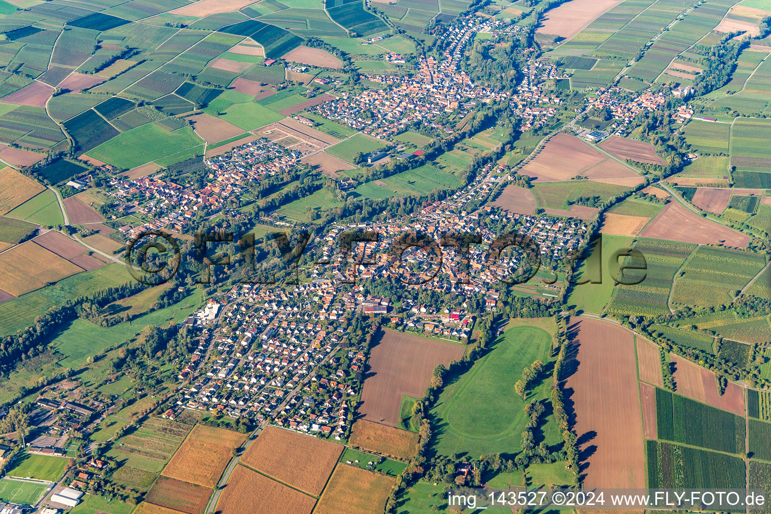 Photographie aérienne de Villages du Klingbachtal à le quartier Billigheim in Billigheim-Ingenheim dans le département Rhénanie-Palatinat, Allemagne