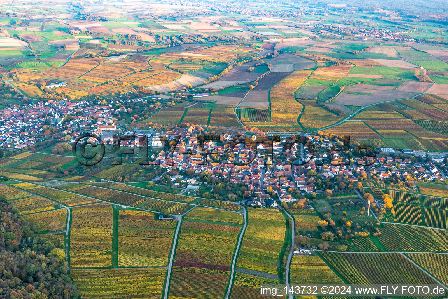 Wissembourg dans le département Bas Rhin, France depuis l'avion