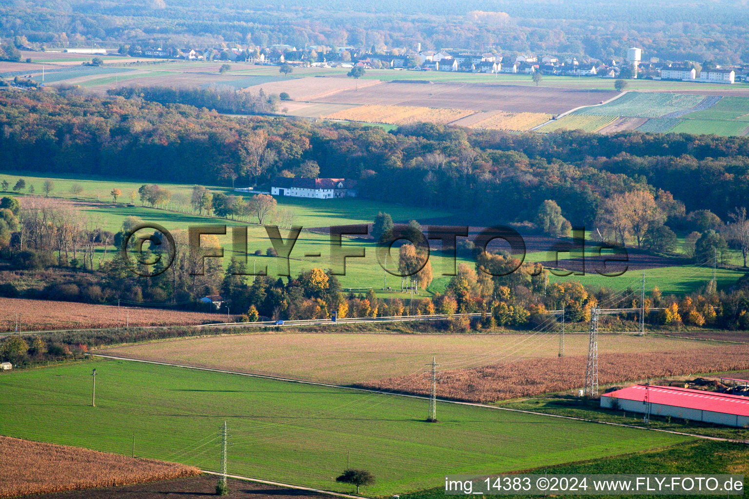 Vue aérienne de Manoir du nord à Erlenbach bei Kandel dans le département Rhénanie-Palatinat, Allemagne