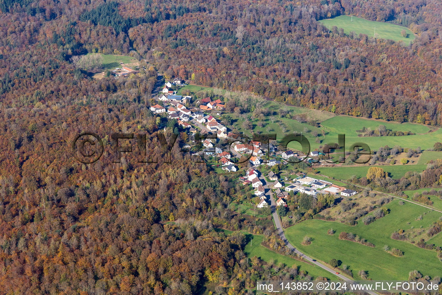 Vue aérienne de Hameau du sud à le quartier Eichelscheiderhof in Waldmohr dans le département Rhénanie-Palatinat, Allemagne