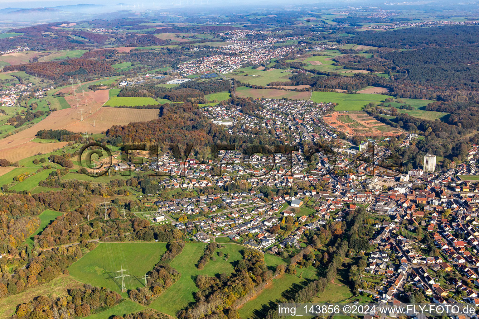 Vue aérienne de Quartier de l'ouest à le quartier Eichelscheiderhof in Waldmohr dans le département Rhénanie-Palatinat, Allemagne