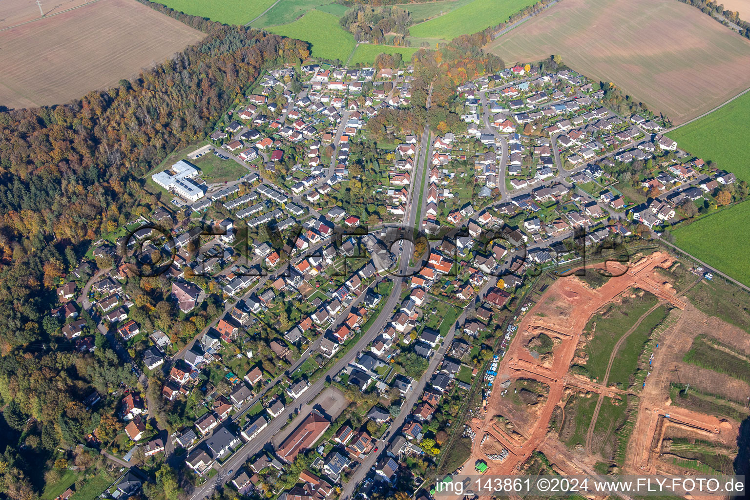 Vue aérienne de B423 à le quartier Eichelscheiderhof in Waldmohr dans le département Rhénanie-Palatinat, Allemagne