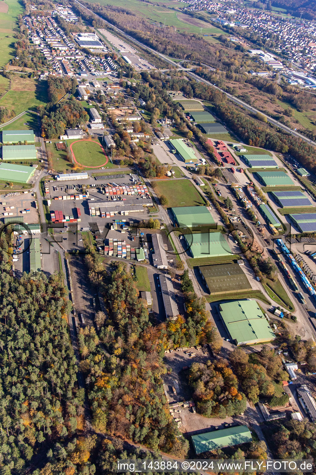 Photographie aérienne de Dépôt militaire américain Miesau CDC et dépôt de munitions Europe - Miesau à le quartier Vogelbach in Bruchmühlbach-Miesau dans le département Rhénanie-Palatinat, Allemagne