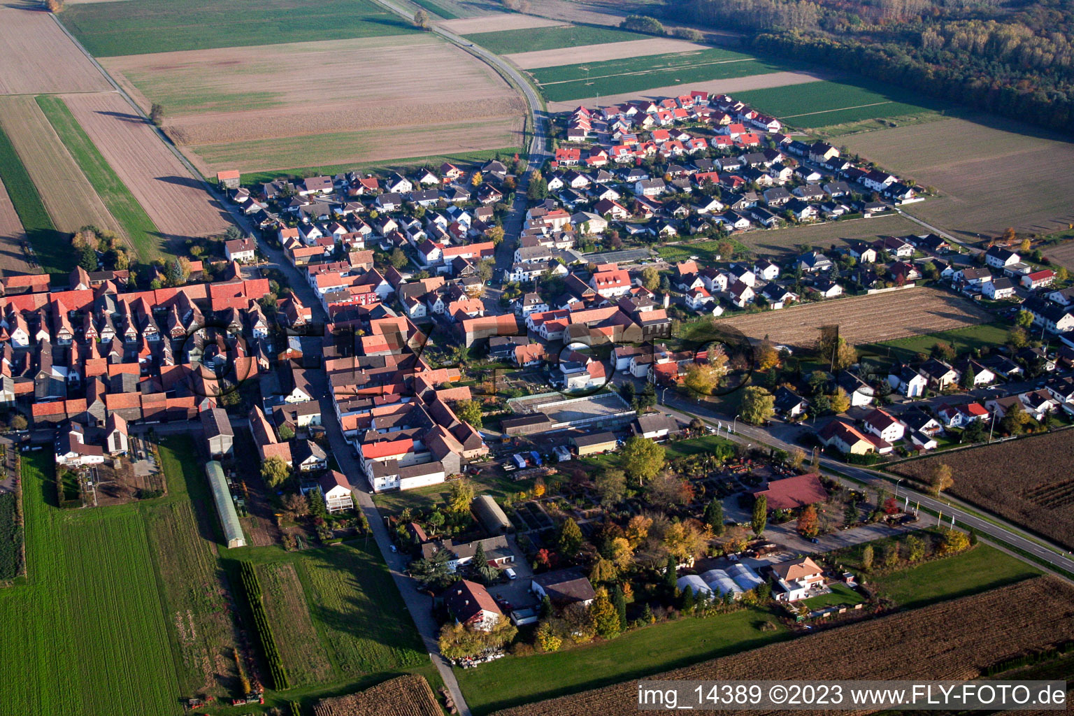 Quartier Hayna in Herxheim bei Landau dans le département Rhénanie-Palatinat, Allemagne vue d'en haut