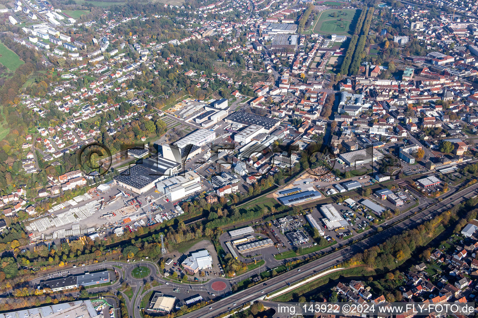 Vue aérienne de Tadano Europe à le quartier Bubenhausen in Zweibrücken dans le département Rhénanie-Palatinat, Allemagne