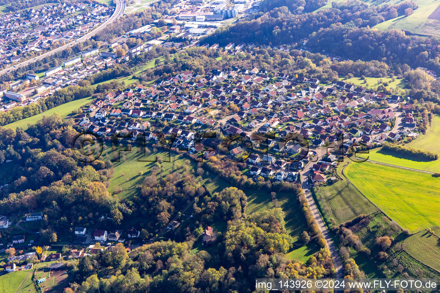 Vue aérienne de Nouvelle zone de développement de Beckerswäldchen à Zweibrücken dans le département Rhénanie-Palatinat, Allemagne