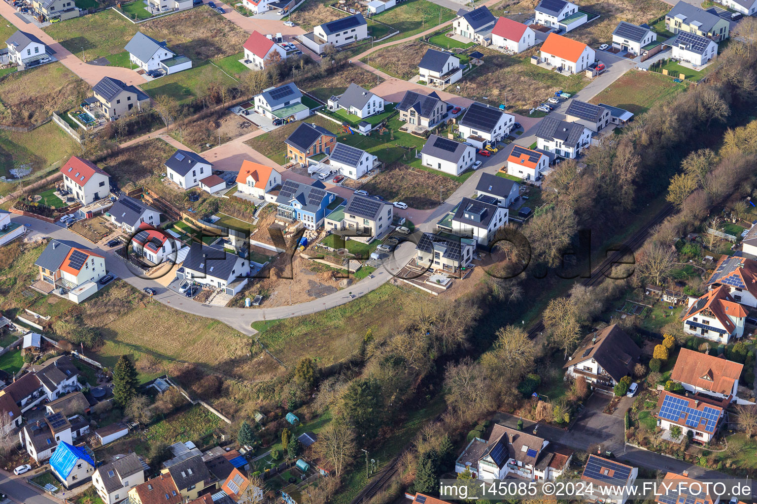 Vue aérienne de Chemin des lilas, chemin des roses à Kandel dans le département Rhénanie-Palatinat, Allemagne