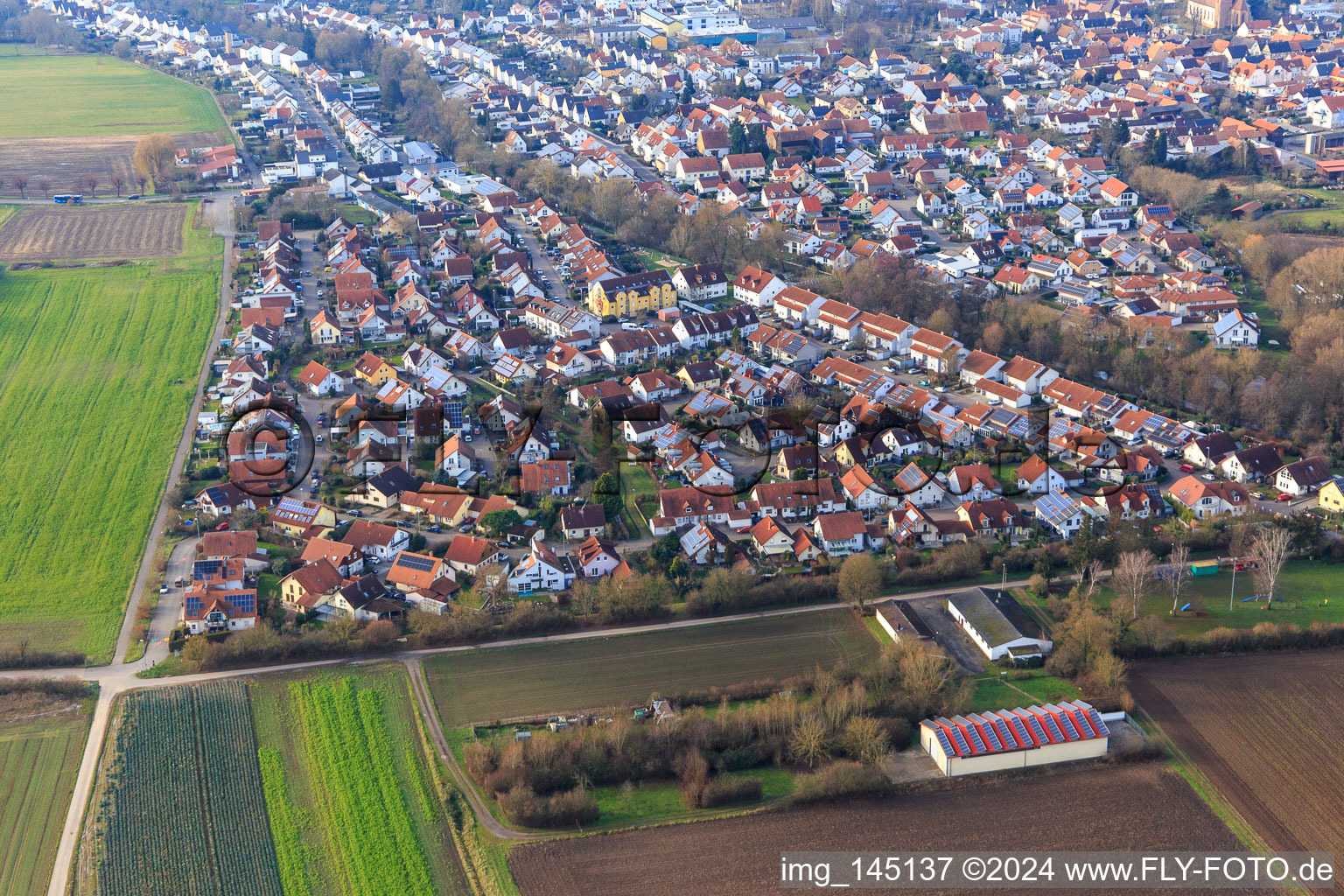 Vue aérienne de Quartier de Bruchweg à Herxheim bei Landau dans le département Rhénanie-Palatinat, Allemagne