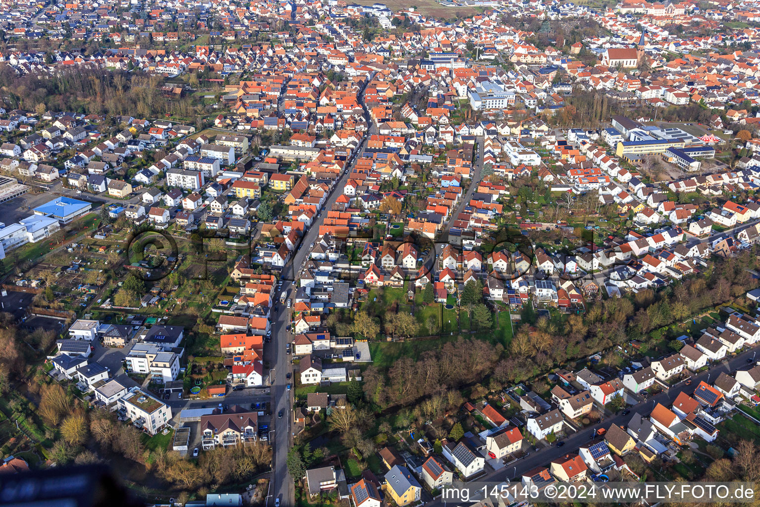 Vue aérienne de Luitpoldstr à Herxheim bei Landau dans le département Rhénanie-Palatinat, Allemagne