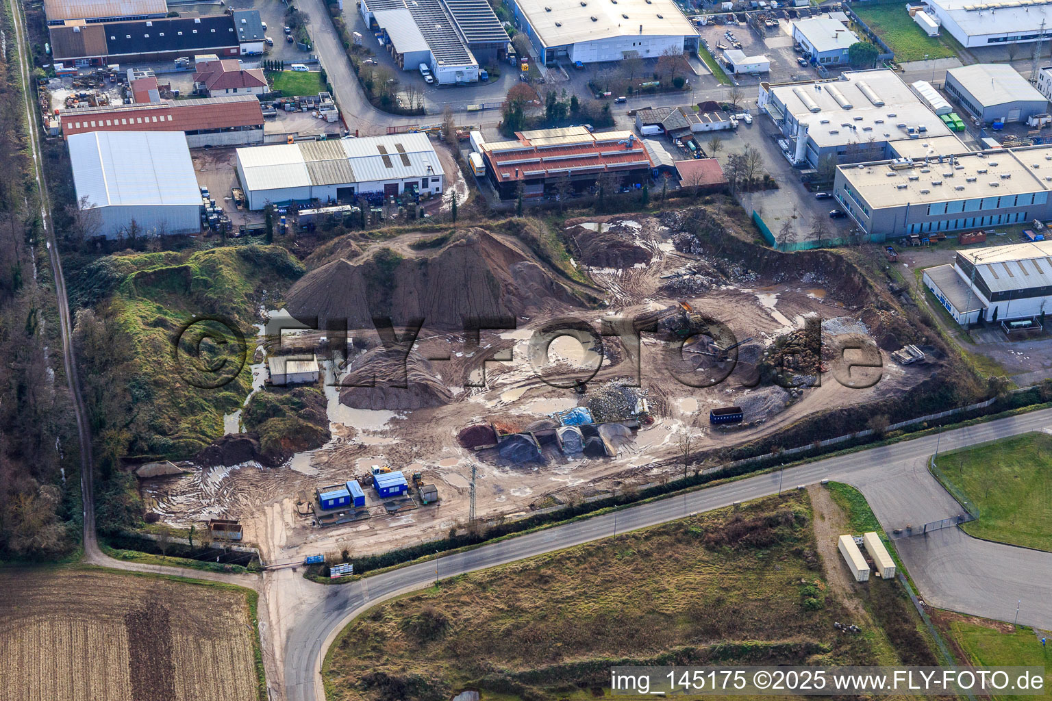 Vue aérienne de Recyclage des matériaux de construction BRZ à Rohrbach dans le département Rhénanie-Palatinat, Allemagne