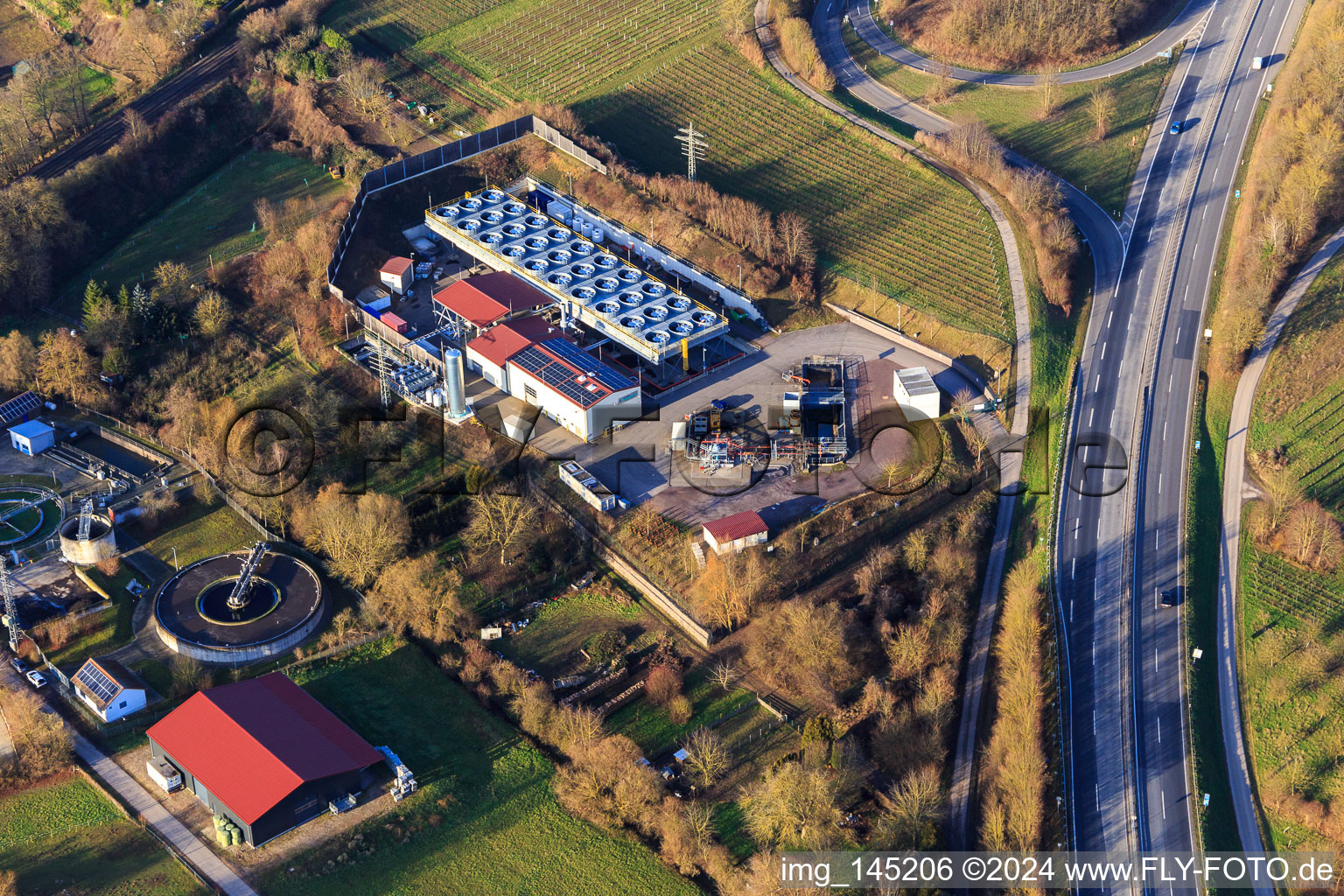 Vue oblique de Centrale géothermique Insheim à Insheim dans le département Rhénanie-Palatinat, Allemagne