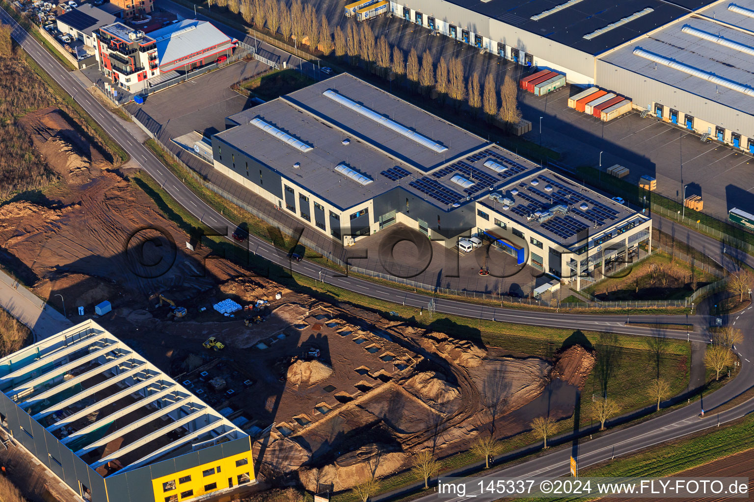 Vue aérienne de Atelier du Palatinat du Sud à l'Interpark à le quartier Offenbach in Offenbach an der Queich dans le département Rhénanie-Palatinat, Allemagne