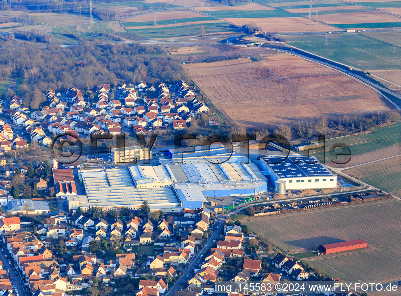 Vue aérienne de Kardex Remstar à Bellheim dans le département Rhénanie-Palatinat, Allemagne