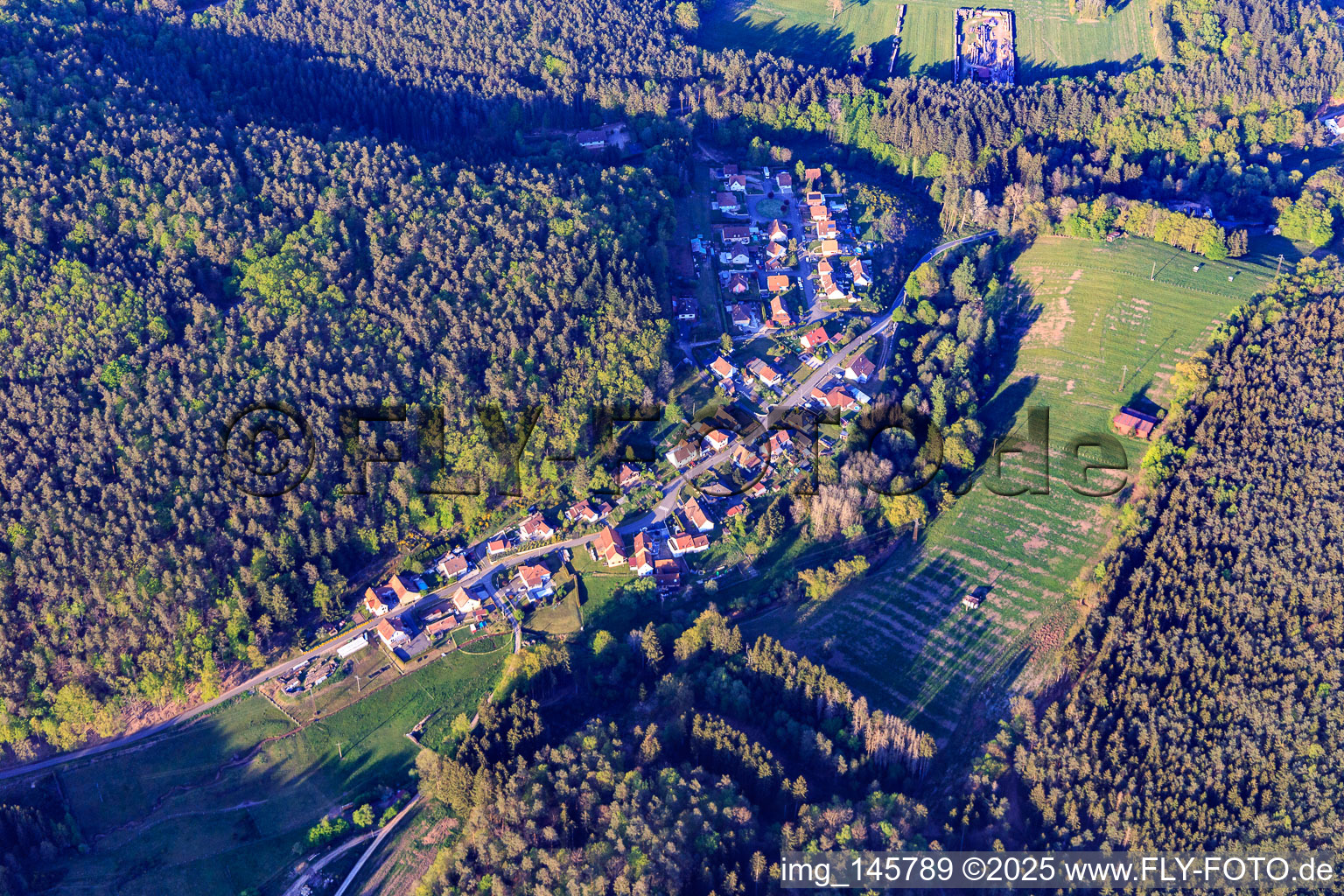 Vue aérienne de Quartier de Saegemühle à Reipertswiller dans le département Bas Rhin, France