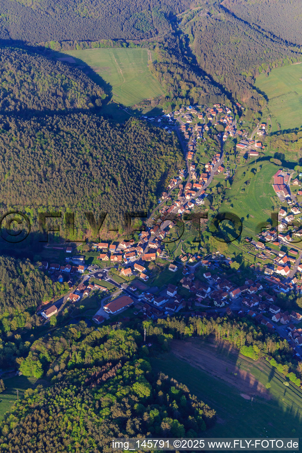 Vue aérienne de Rue de Hasenthal à Reipertswiller dans le département Bas Rhin, France