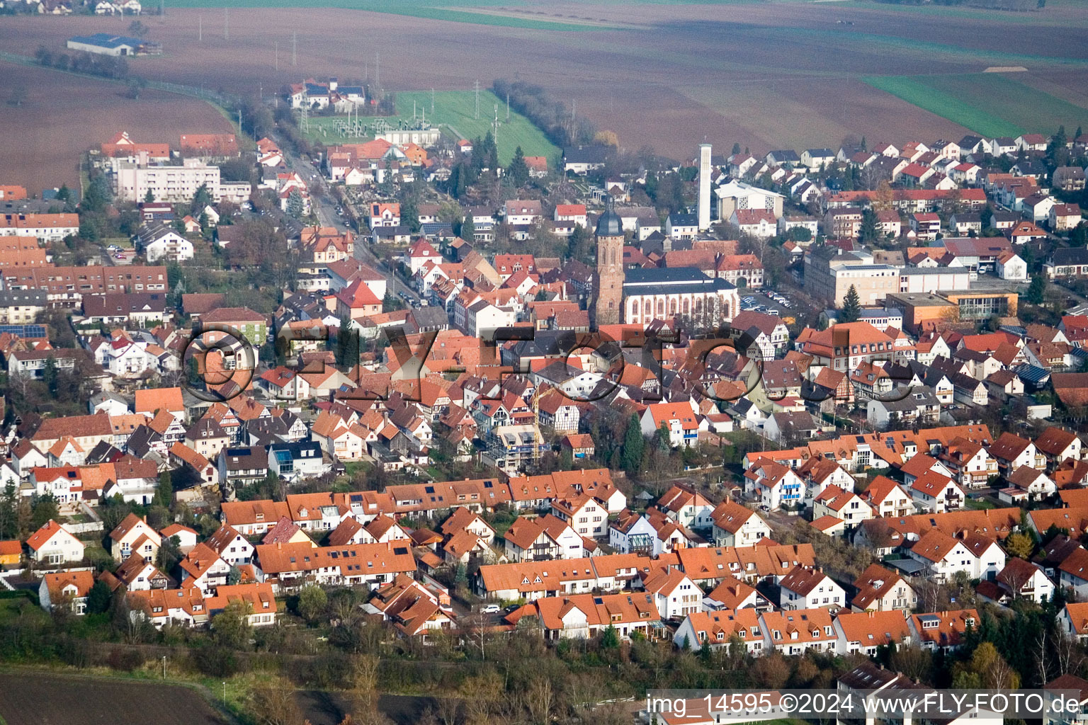 Kandel dans le département Rhénanie-Palatinat, Allemagne vue d'en haut