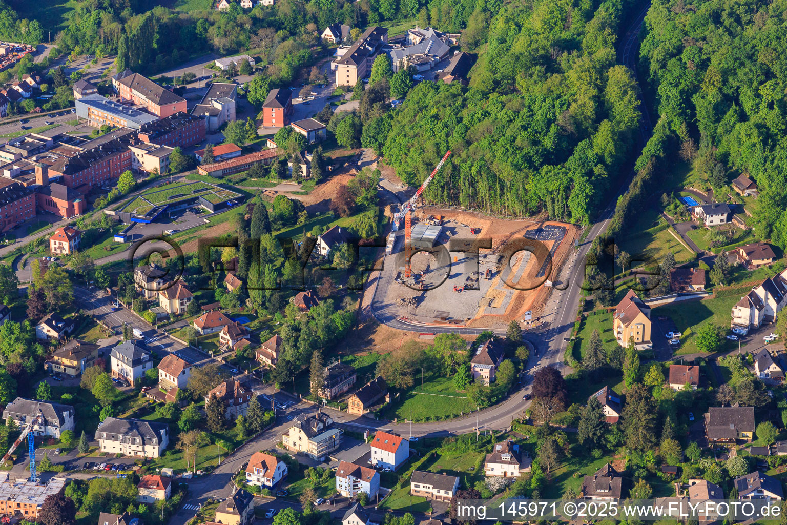 Vue aérienne de Buastelle au Centre Hospitalier Sainte Catherine à Saverne dans le département Bas Rhin, France