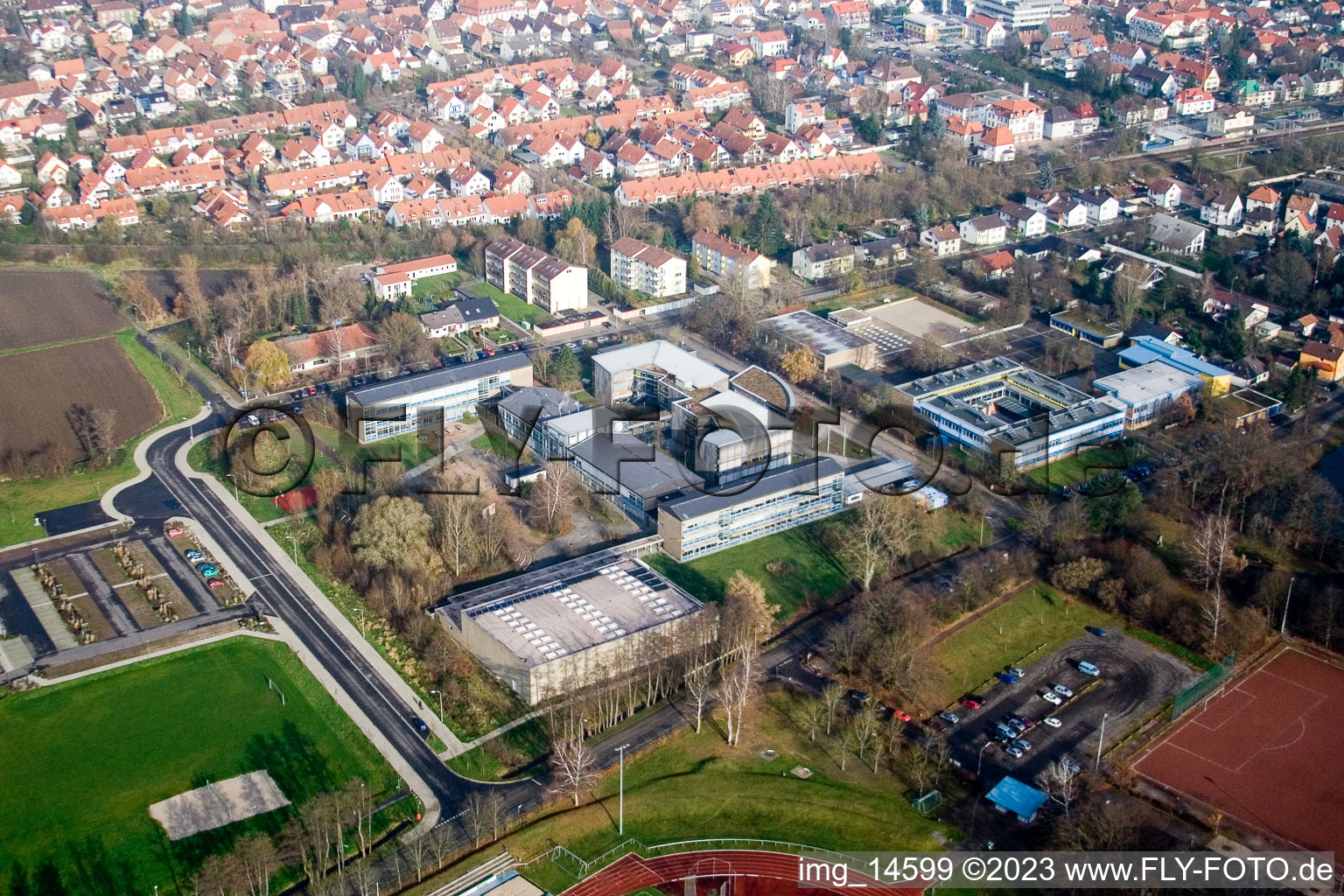 IGS à Kandel dans le département Rhénanie-Palatinat, Allemagne d'en haut