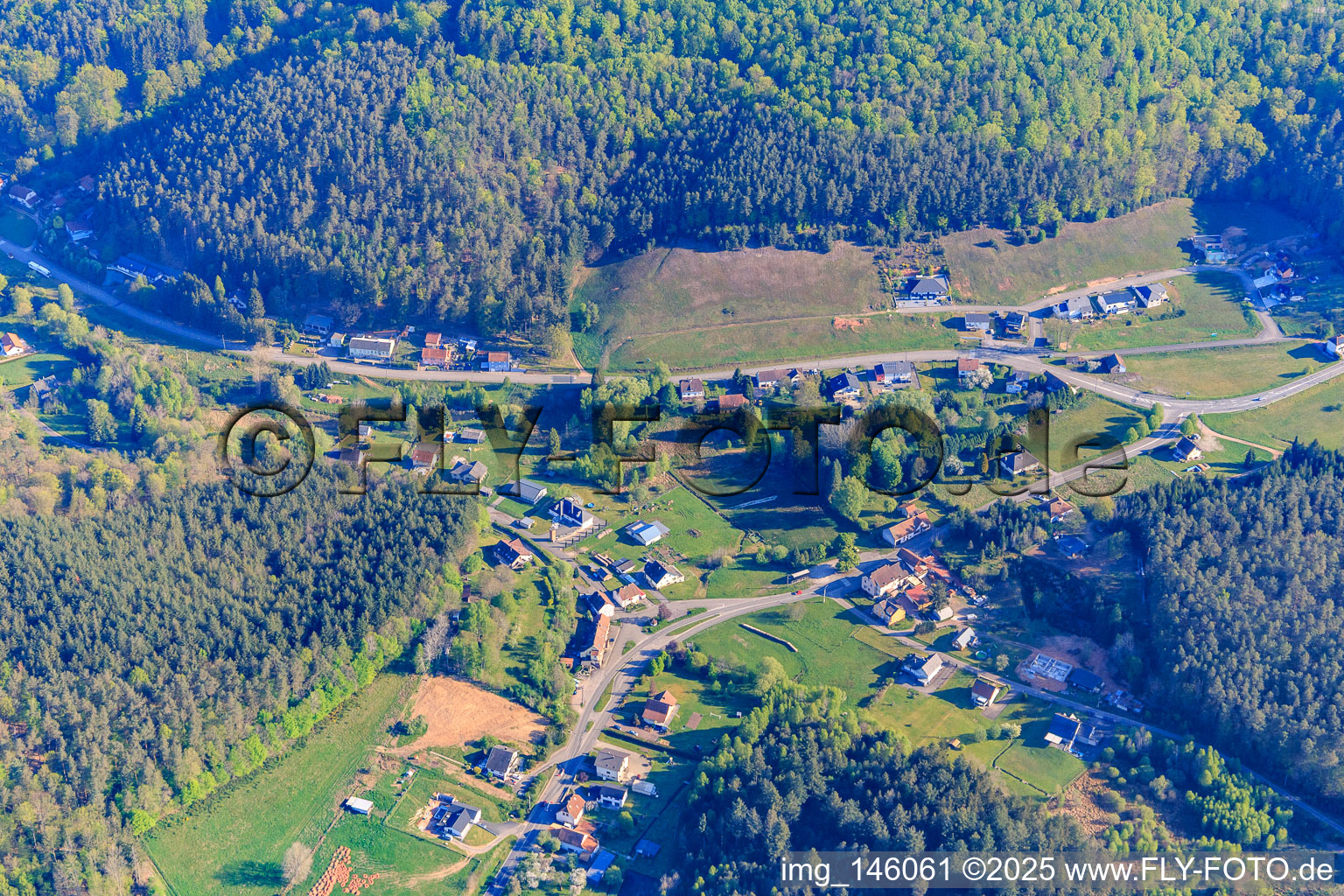 Vue aérienne de Quartier de Schwangerbach à Reyersviller dans le département Moselle, France