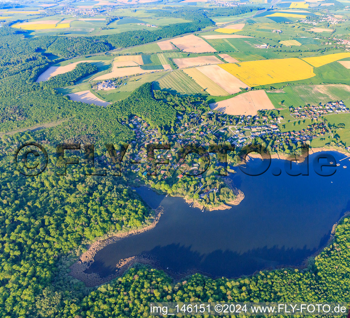 Vue aérienne de Vue du village à l'Étang des femmes à Langatte dans le département Moselle, France