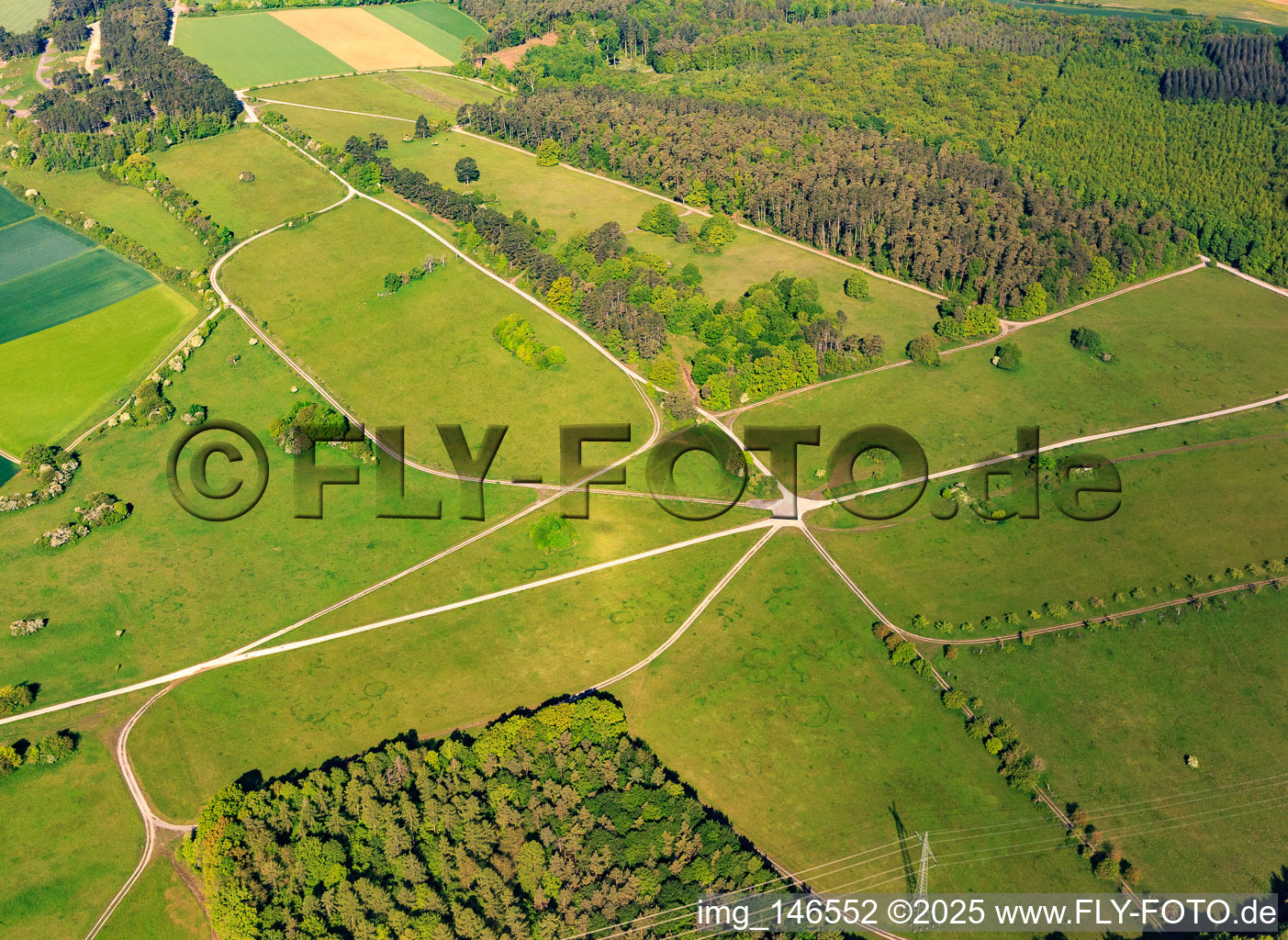 Vue aérienne de Réserve naturelle de Brachenleite à Tauberbischofsheim à Tauberbischofsheim dans le département Bade-Wurtemberg, Allemagne