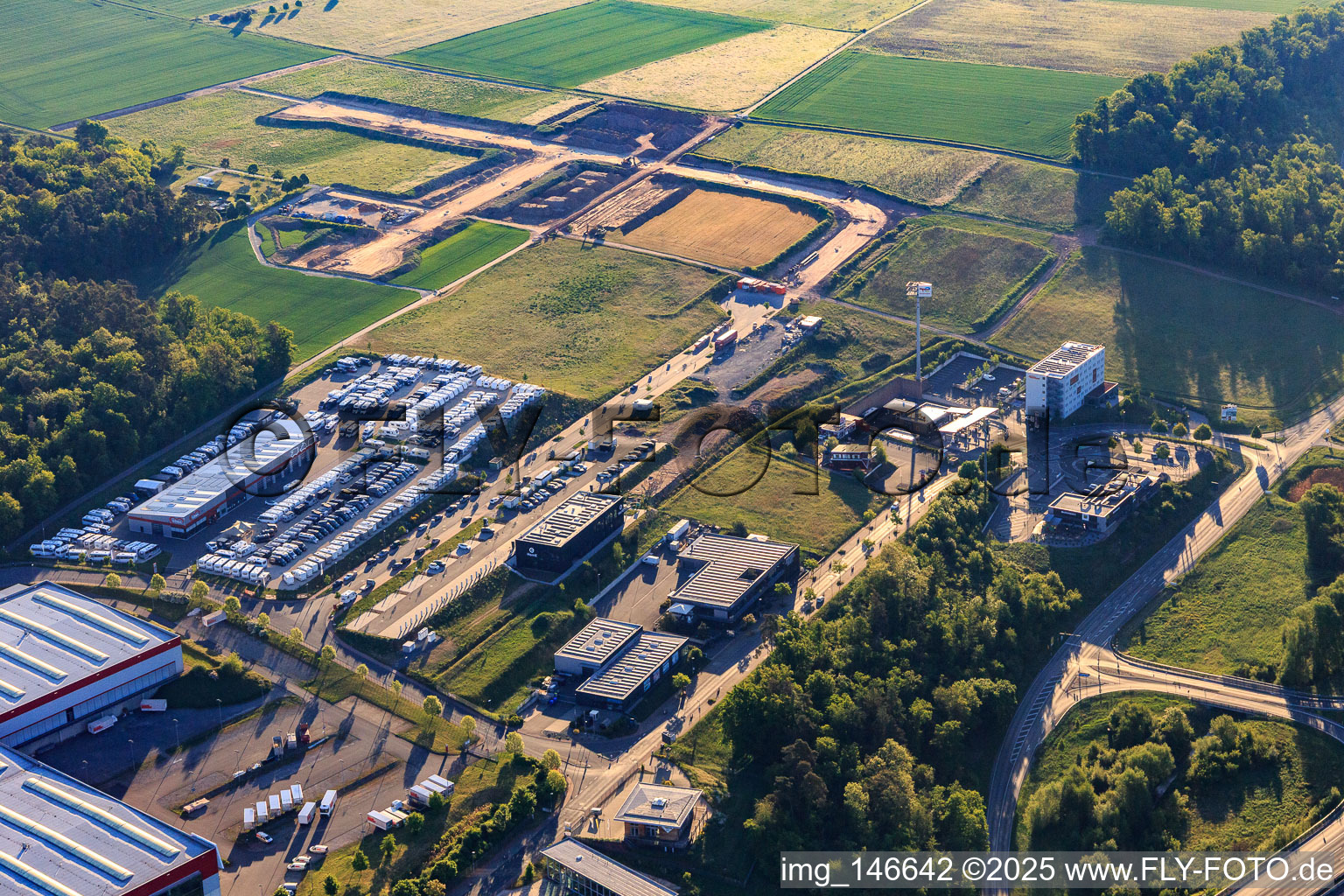 Vue aérienne de GÜMA Services GmbH - Wertheim à le quartier Bettingen in Wertheim dans le département Bade-Wurtemberg, Allemagne