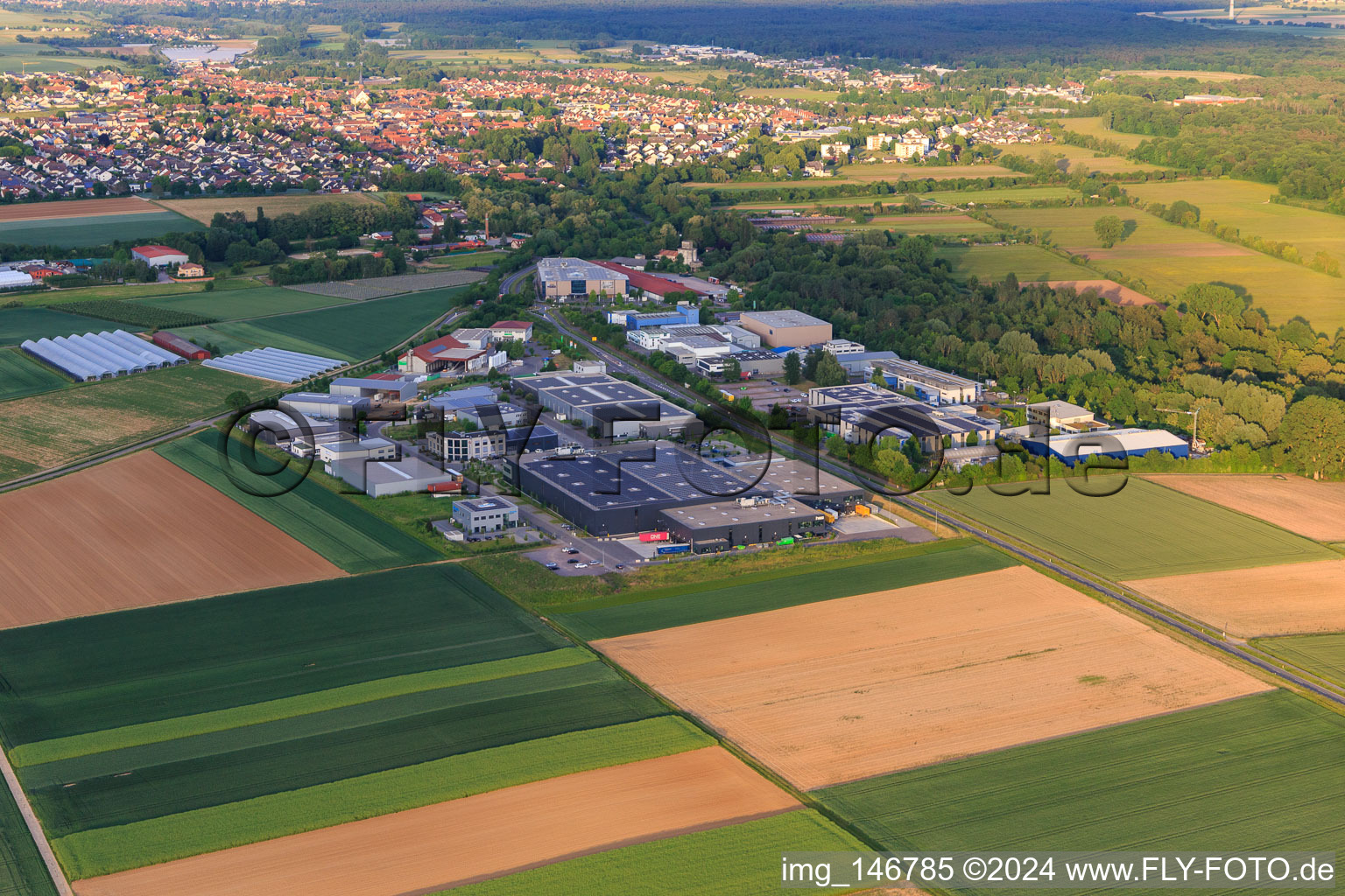 Vue aérienne de Parc industriel W et campus W vus de l'ouest à Herxheim bei Landau dans le département Rhénanie-Palatinat, Allemagne