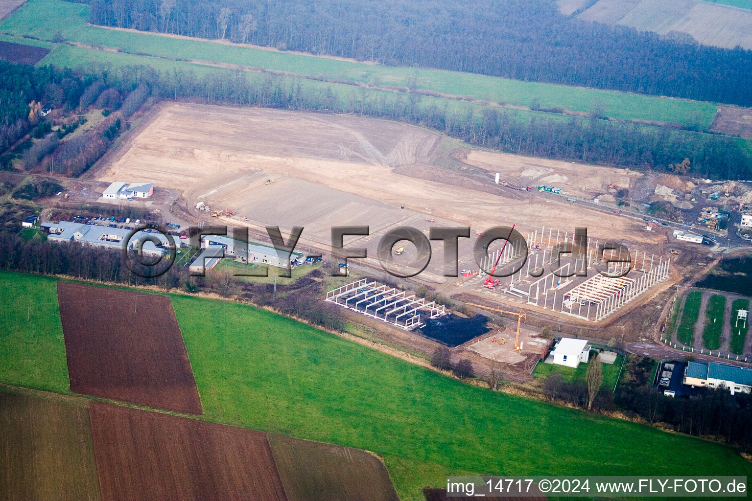 Photographie aérienne de Zone industrielle d'Am Horst à le quartier Minderslachen in Kandel dans le département Rhénanie-Palatinat, Allemagne