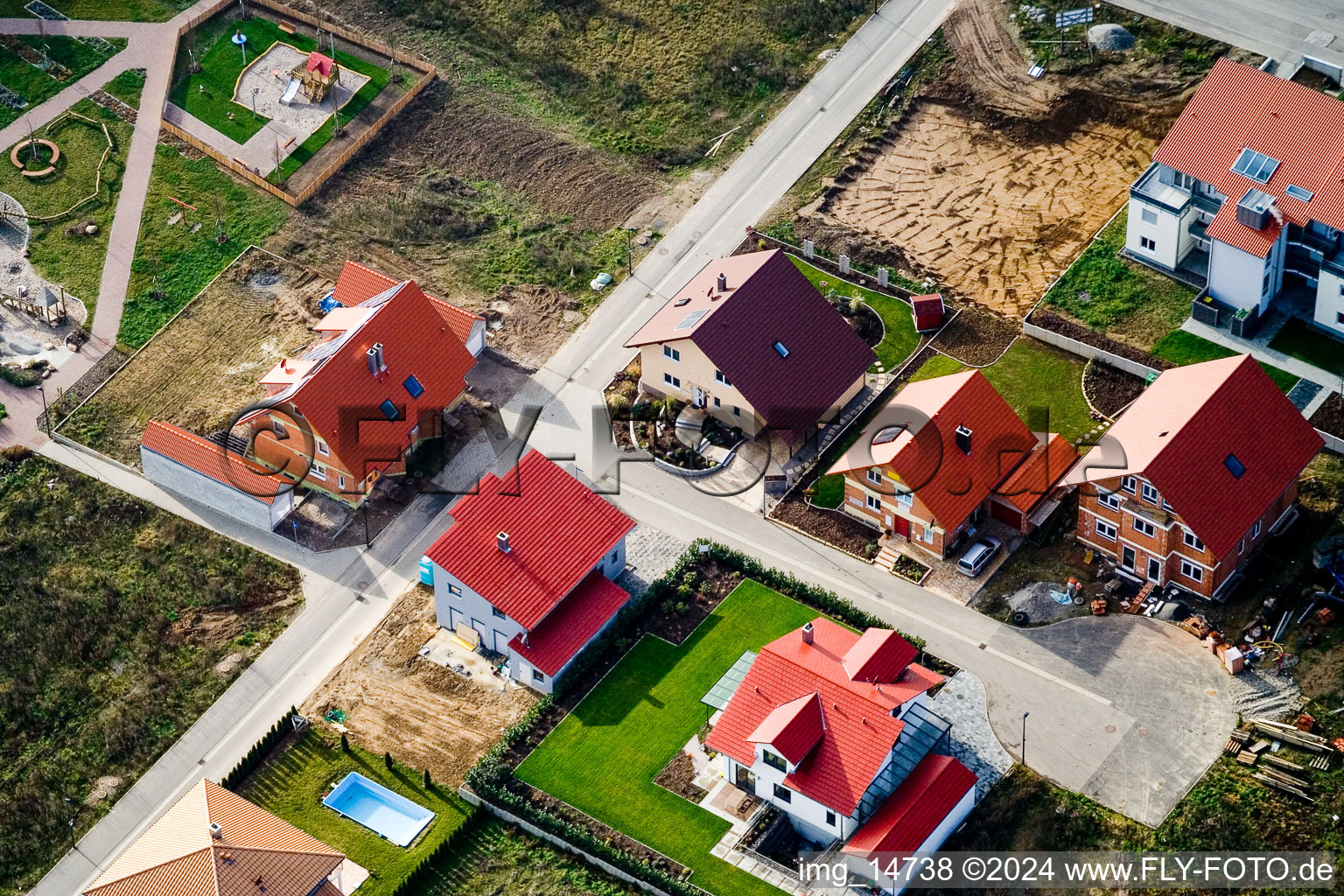 Photographie aérienne de Sur le chemin élevé à Kandel dans le département Rhénanie-Palatinat, Allemagne