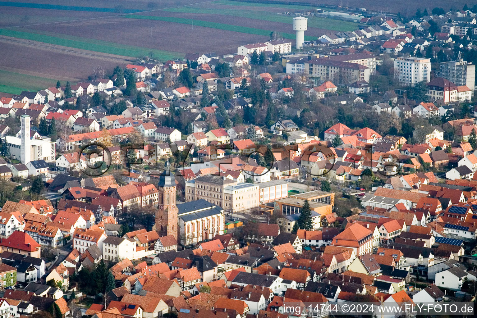 Kandel dans le département Rhénanie-Palatinat, Allemagne vue du ciel