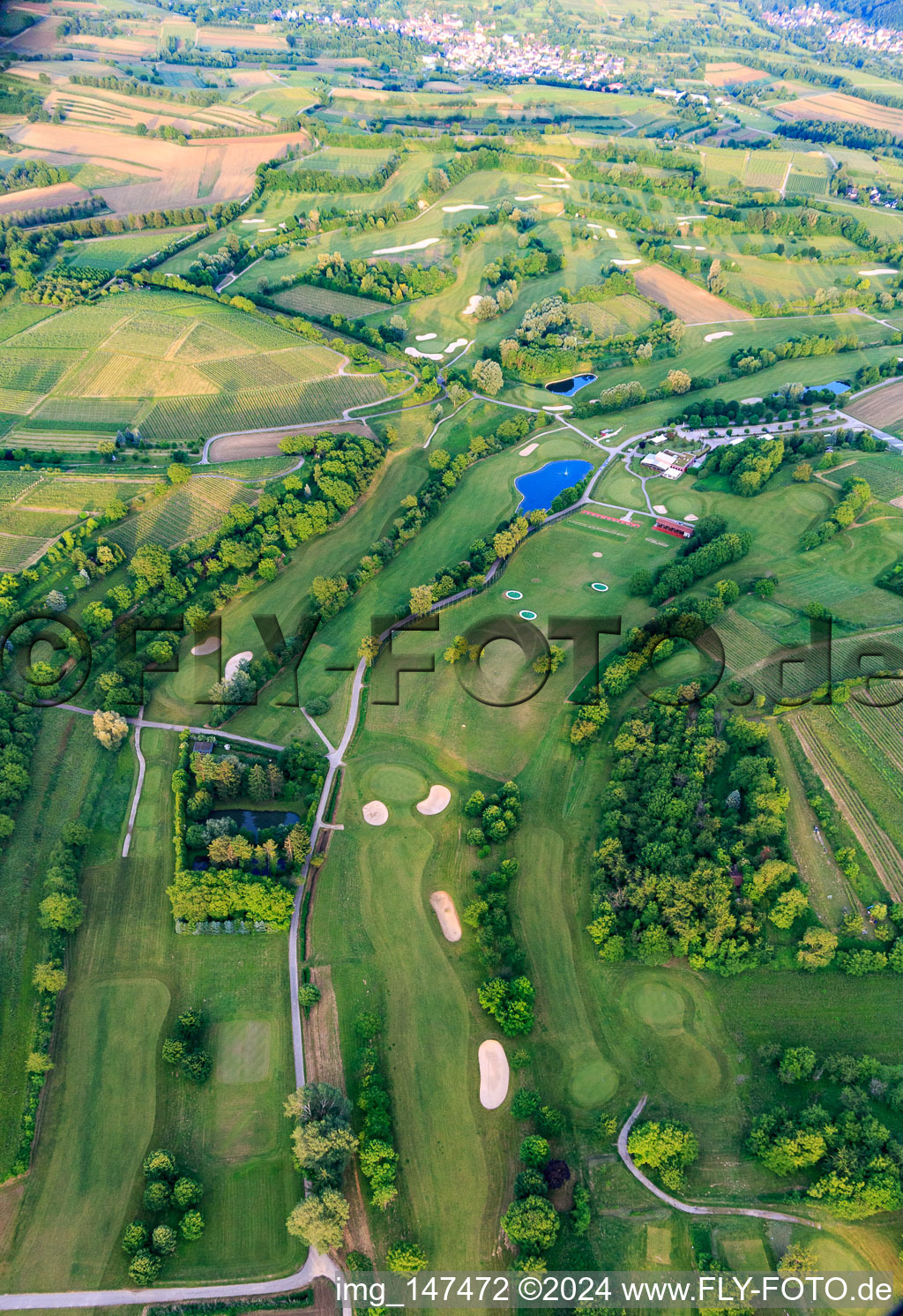 Vue oblique de Europa-Park Golf Club Breisgau à le quartier Tutschfelden in Herbolzheim dans le département Bade-Wurtemberg, Allemagne