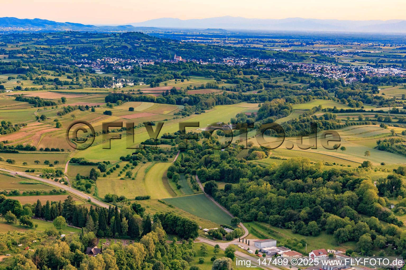 Vue aérienne de Aéroport d'Altdorf-Wallburg à le quartier Wallburg in Ettenheim dans le département Bade-Wurtemberg, Allemagne