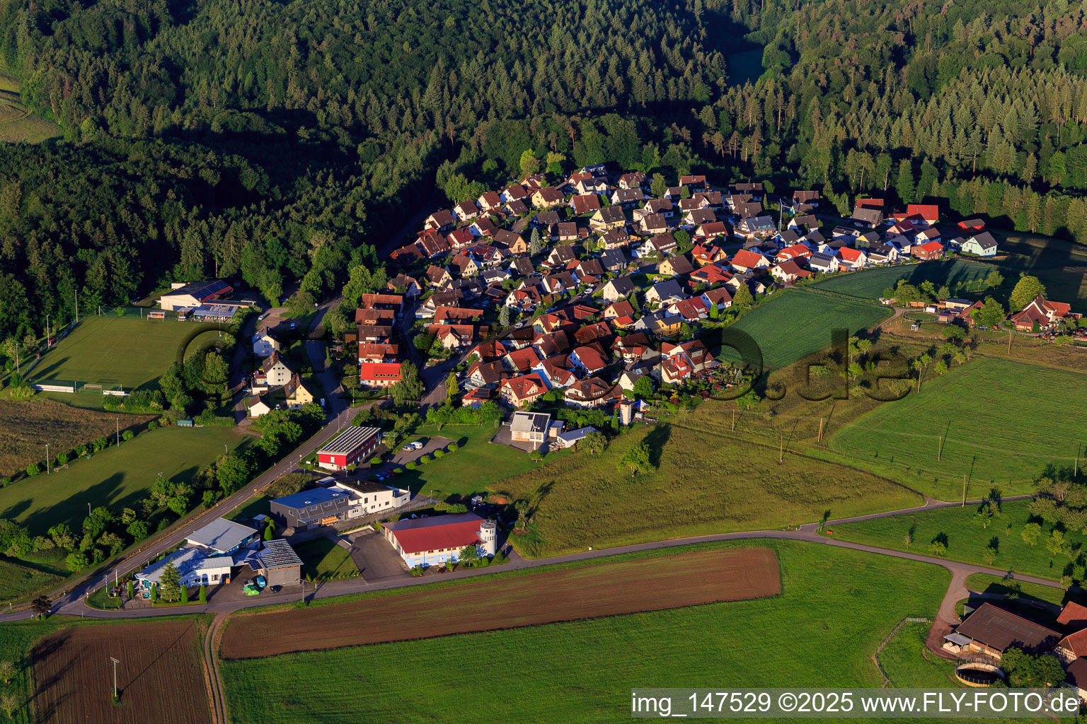 Vue aérienne de Quartier dur à le quartier Ottoschwanden in Freiamt dans le département Bade-Wurtemberg, Allemagne