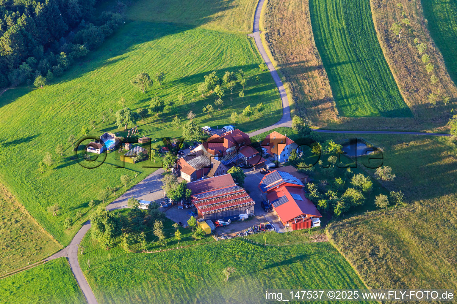 Vue aérienne de Maison de vacances Bührer à le quartier Reichenbach in Freiamt dans le département Bade-Wurtemberg, Allemagne