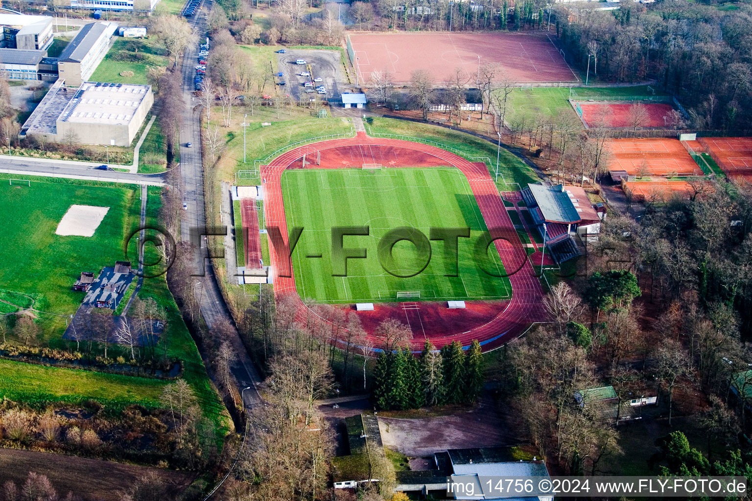 Vue aérienne de Stade Bienwald à Kandel dans le département Rhénanie-Palatinat, Allemagne