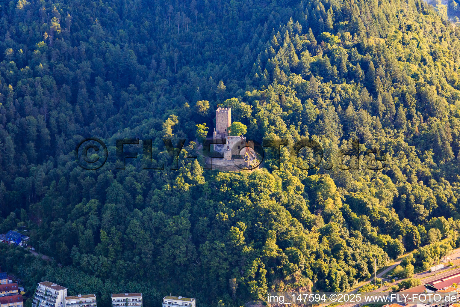 Vue aérienne de Ruines de Kastelburg à Waldkirch dans le département Bade-Wurtemberg, Allemagne
