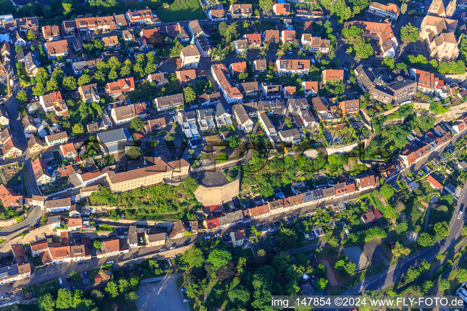 Vue aérienne de Sautez entre la Schulgasse et la Fischerhalde à Breisach am Rhein dans le département Bade-Wurtemberg, Allemagne