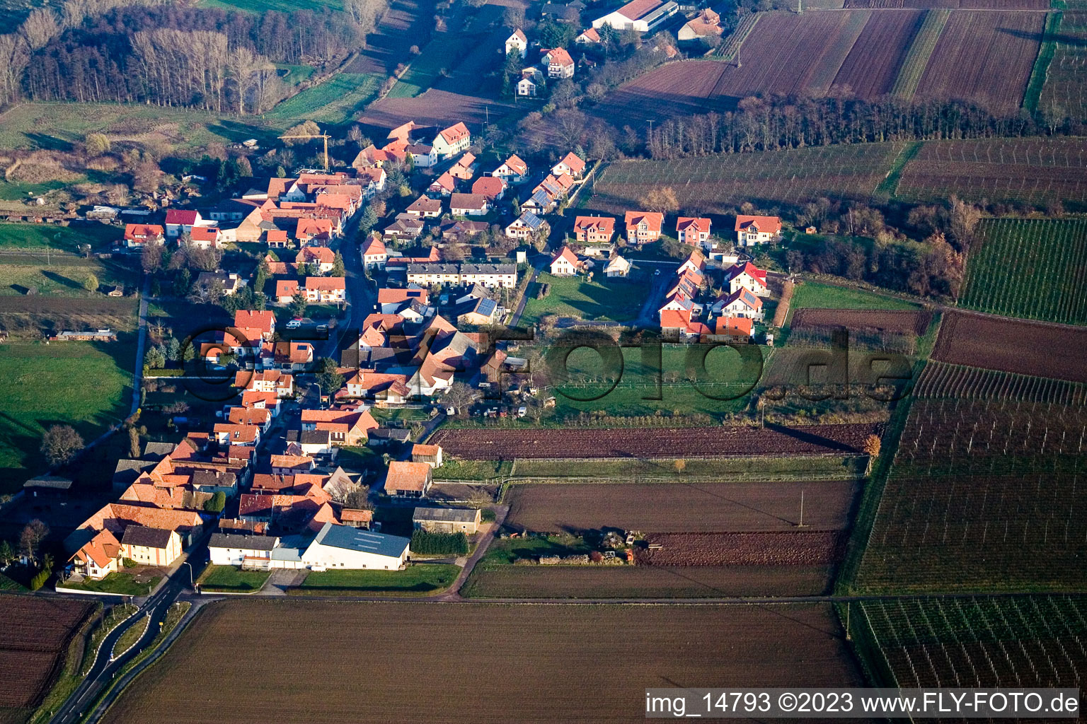 Enregistrement par drone de Hergersweiler dans le département Rhénanie-Palatinat, Allemagne