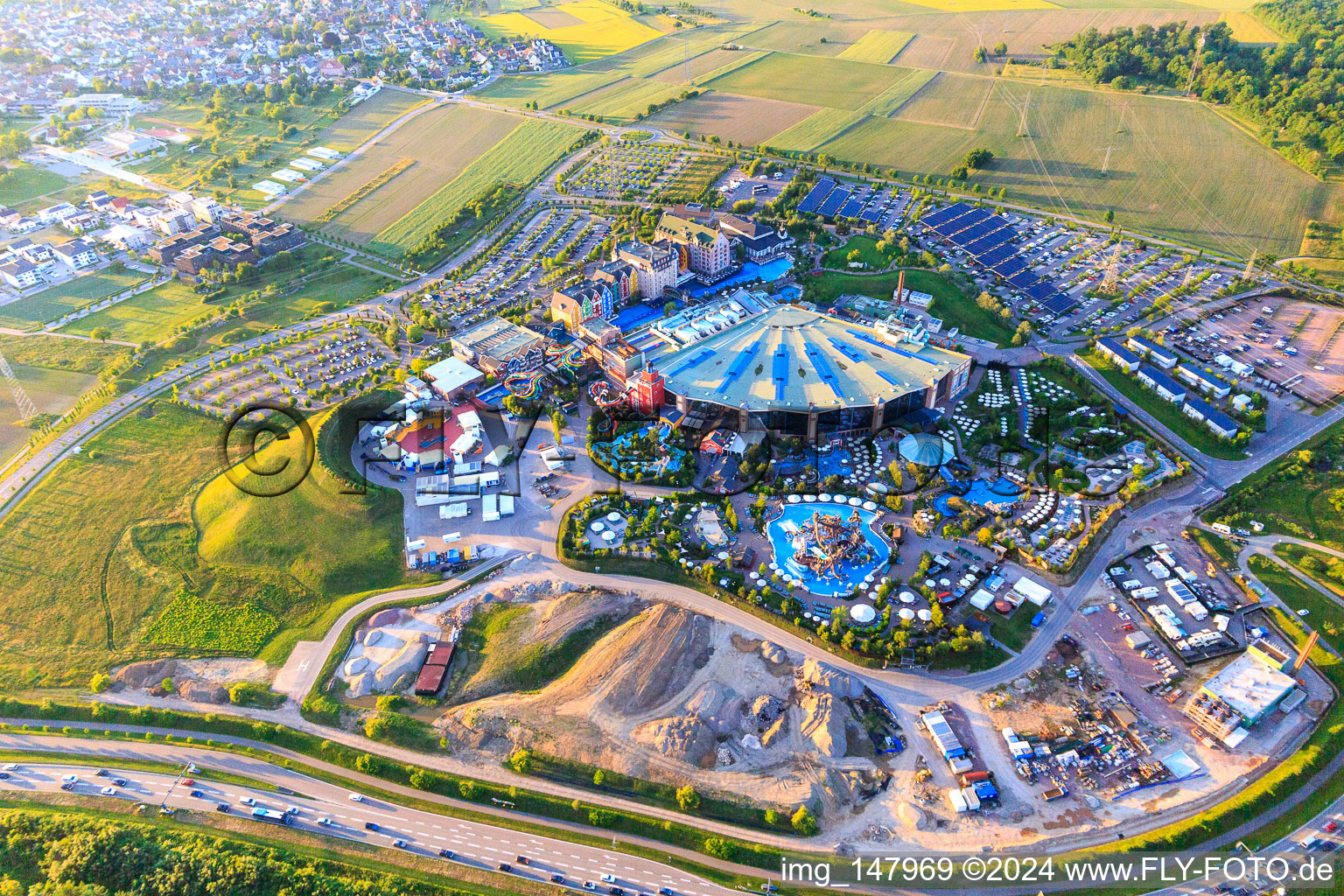 Vue aérienne de Rulantica du sud à Europapark Rust à Rust dans le département Bade-Wurtemberg, Allemagne