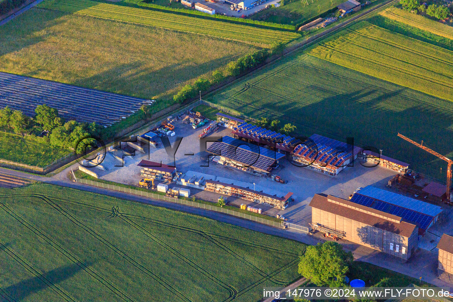 Vue aérienne de Entreprise de construction Wolfgang Weber à Ringsheim dans le département Bade-Wurtemberg, Allemagne