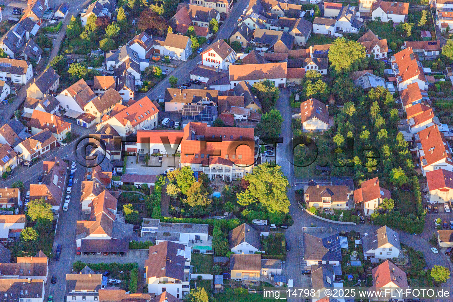 Vue aérienne de Jardin d'enfants Iban Dwarf Oasis à le quartier Altdorf in Ettenheim dans le département Bade-Wurtemberg, Allemagne