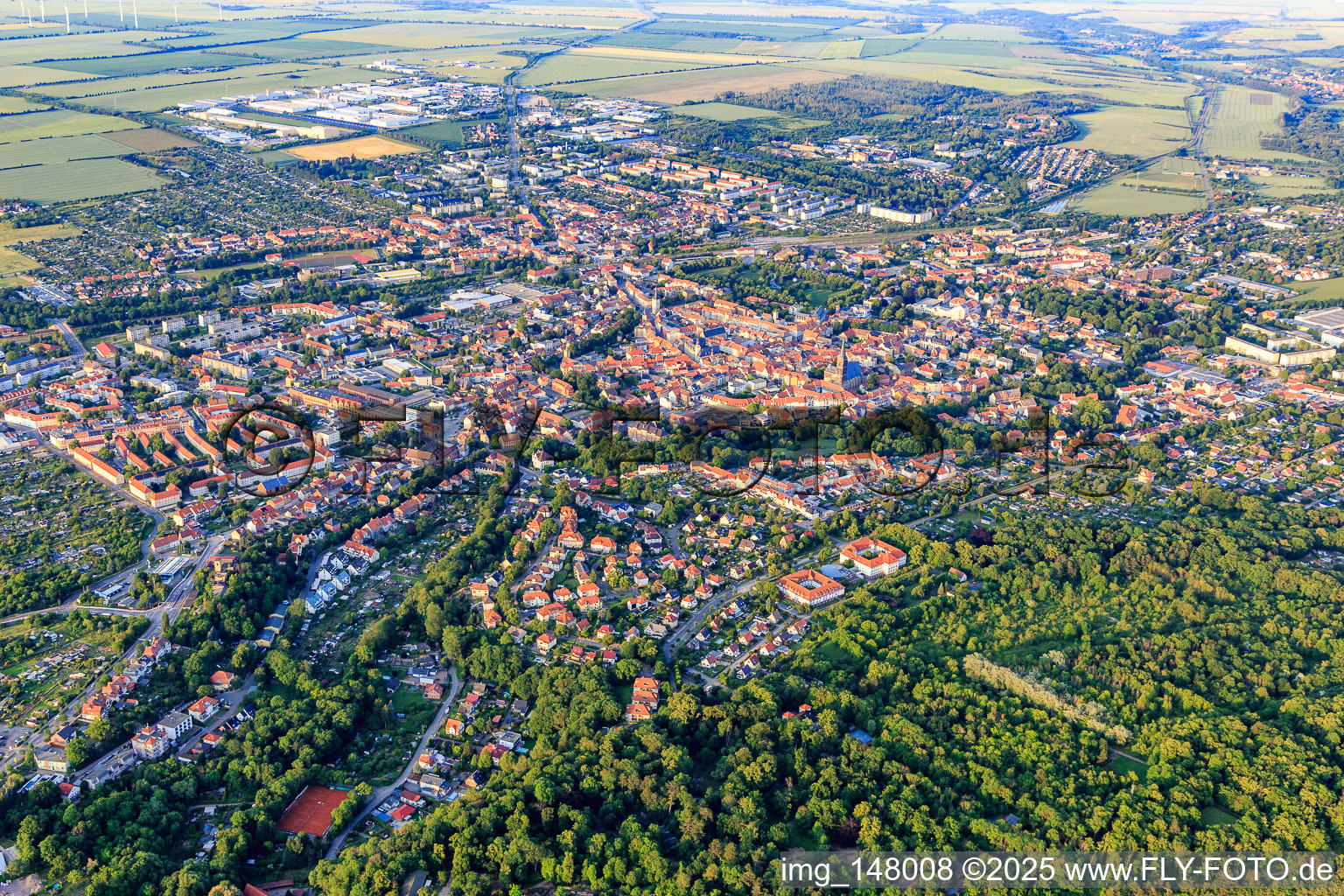 Photographie aérienne de Vue de la ville depuis le sud-ouest à Aschersleben dans le département Saxe-Anhalt, Allemagne