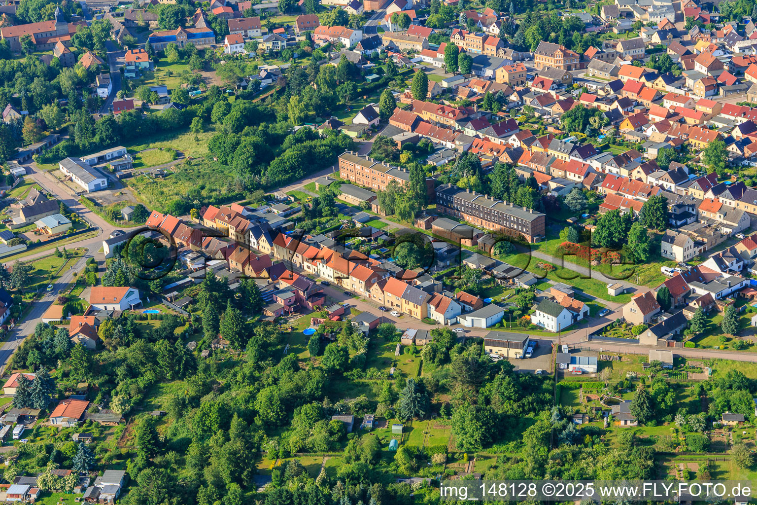 Vue aérienne de Krausenstr à Klostermansfeld dans le département Saxe-Anhalt, Allemagne